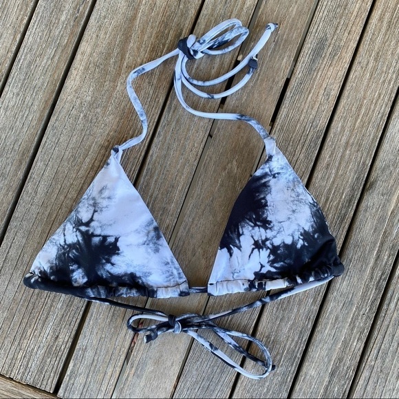 Hobolux Maddie Munson Ta Die For Hobokini String Bikini Small Blk Wht Tie Dye - Picture 3 of 11